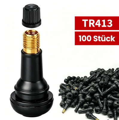100x Gummiventile TR413 Reifenventile Felgenventile Snap-In Ventile Autoventil
