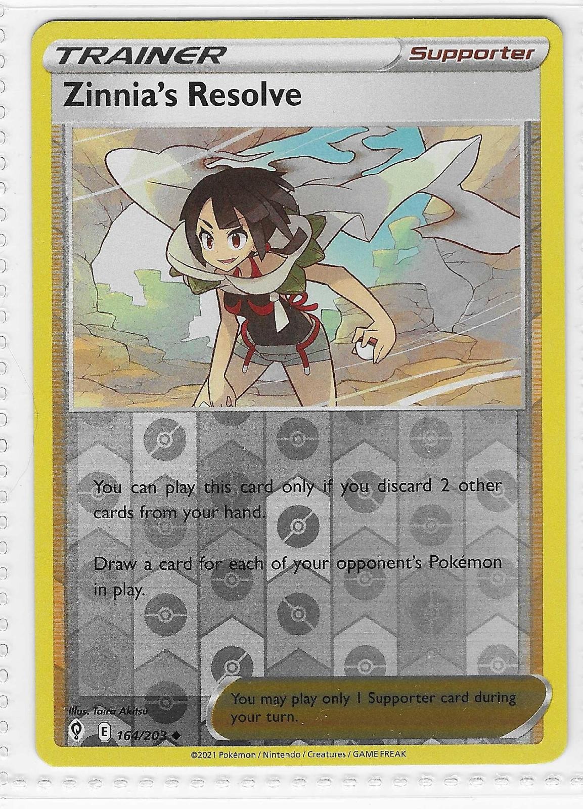 Zinnia's Resolve 164/203 Uncommon Evolving Skies Pokemon Reverse Holo Near Mint