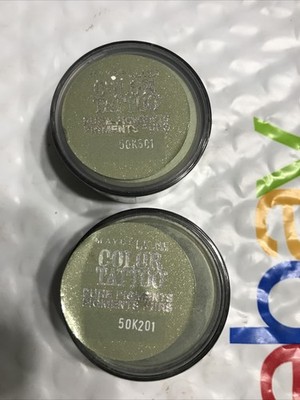 2 Jar Lot MAYBELLINE Color Tattoo Pure Pigments Eye Shadow 50 FOREST FATALE sld