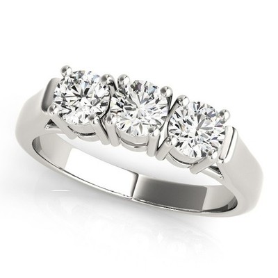 Lab Grown Runder Diamant Trilogie Verlobungsring Platin 0,50Ct - 2,00Ct DE/VS