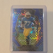 Panini 2022 Select Zion Johnson #156 Blue Prizm Premier Level RC /149 Chargers
