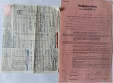 Diverse documents, bills and more with Hall of Famer Bill Gadsby's sigantures.