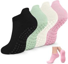 Non Slip Pilates Socks with Grips for Women, Yoga Socks For Pure Barre,Hospital,