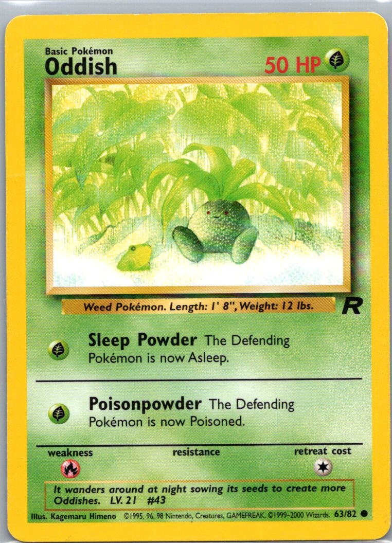 Pokemon TCG Oddish 63/82 Team Rocket D