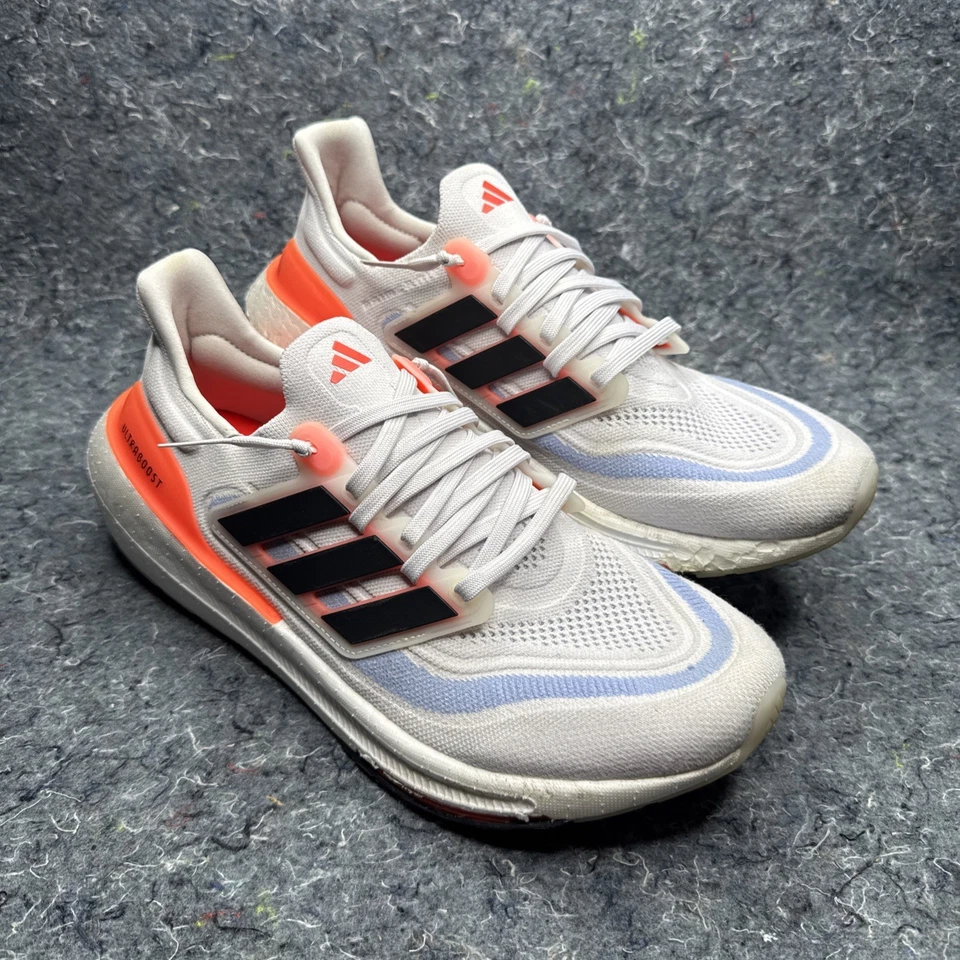 Adidas Ultraboost 21 Zapatos para Correr Para Hombre Talla 10.5 Blanco/Naranja Tenis Foto 3 de 4