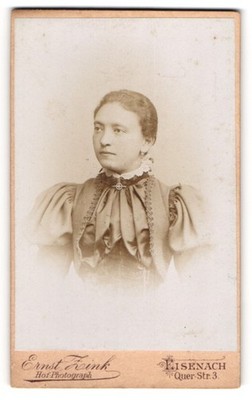 Photograph Ernst Zink, Eisenach, Quer-Str. 3, young woman in elegant dress 