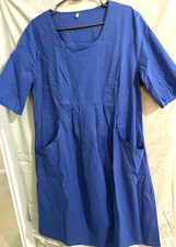 Women's Cotton/Poly Women's mmid length dress bright blue new without tags XL