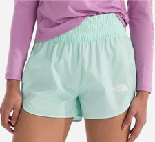 THE NORTH FACE Never Stop Woven Athletic Shorts Girls XXL 10/20 Crater Aqua NEW