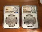 2023 Morgan & Peace Dollar 2 Coin Set NGC MS 70 With Morgan And Peace Labels!