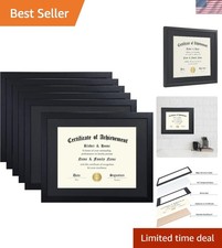 Elegant 6-Pack 11x14 Diploma Frames with 8.5x11 Black Mat for Stylish Display