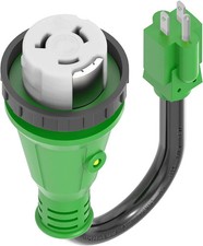 RVGUARD 50 Amp to 110 Volt RV Adapter Cord with Locking Connector 12 Inch, NEMA