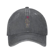 Skull Heart Skeleton Distressed Adjustable Washed Denim Mens Dad Trucker Hat ...