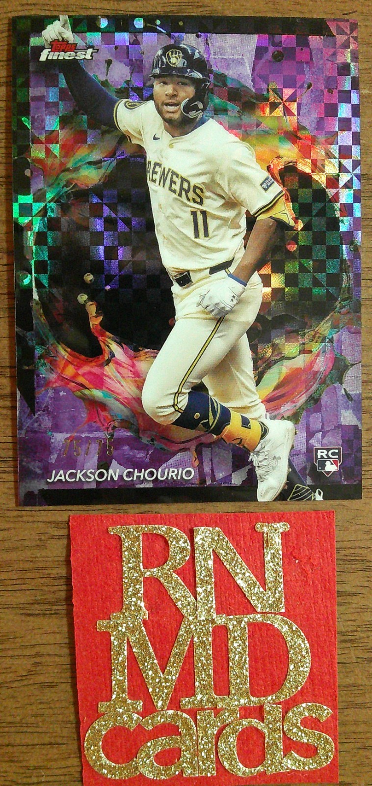 2024 Topps Finest Jackson Chourio #275 Purple Checkerboard /75