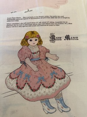 Cut & Sew VIP Cranston Rose Marie Doll Pattern Vintage Pink Dress Fabric Panel