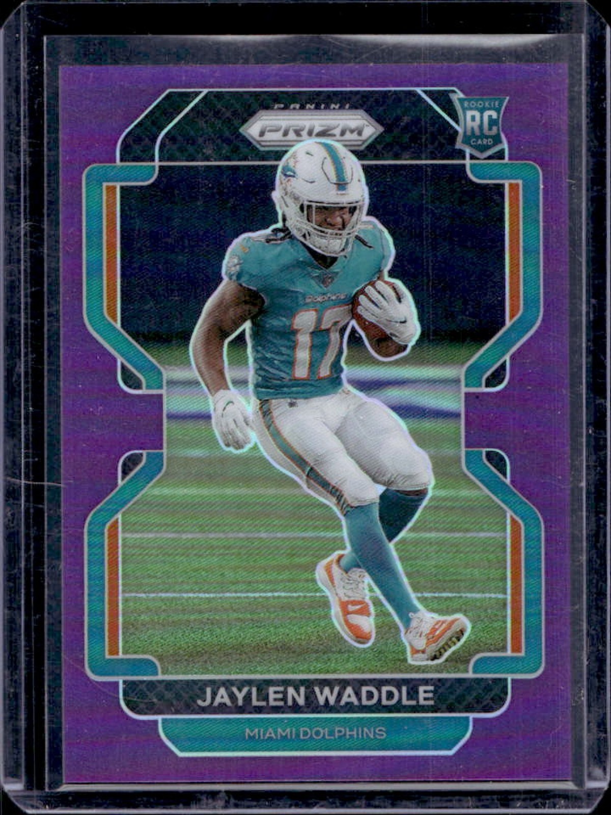 2021 Prizm Jaylen Waddle RC Purple Rookie #24/125 Dolphins