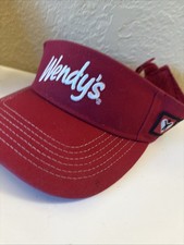Wendys Golf Visor Employee Uniform Crew Apparel Hamburgers Fast Food Adjustable