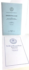 Williams Family GENEALOGY BOOKLET, Joseph Williams Son of Roger & Mary By Elsie