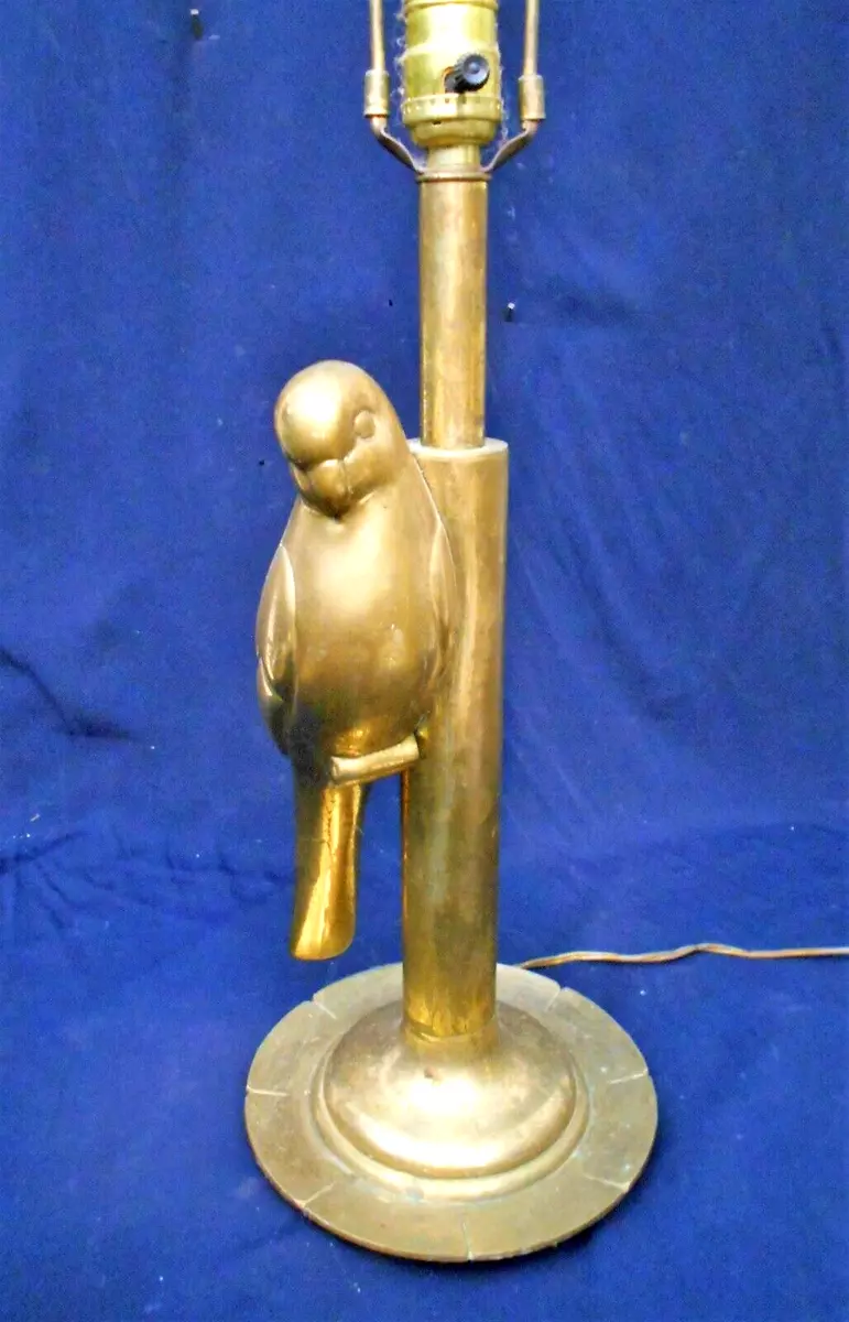 MID CENTURY MODERN DESIGNER FREDERICK COOPER BRASS PARROT LAMP