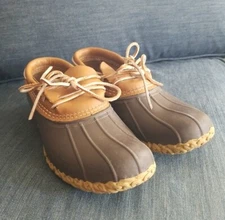L.L. Bean Low Duck Moc Boot MADE IN MAINE Rubber Leather Men 7 Women 9 VTG L.L. 