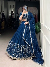 Designer Vichitra Silk Lehenga Choli With Dupatta For Reception Party Wear
