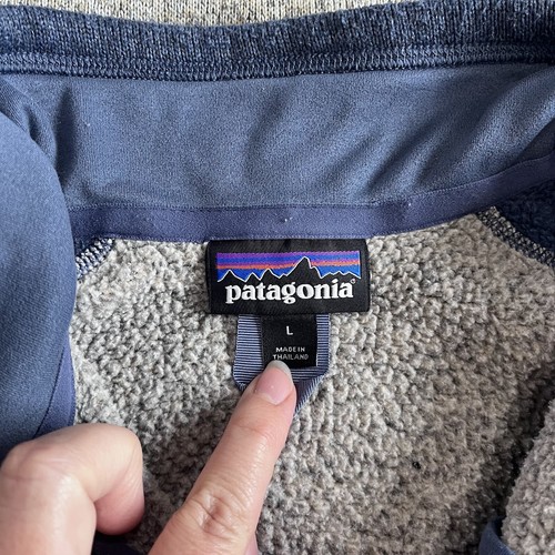 Patagonia Better Sweater 1/4 Zip Fleece Pullover Jacket Grey & Blue Size Large - Picture 5 of 6