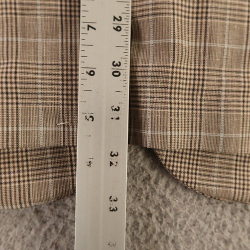 Prince of Wales Check Jacket L Brown Wool Unlined Unstructured Blazer 44L NEW - Picture 14 of 17