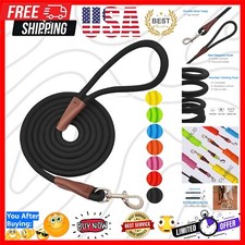 Lightweight 6ft Dog Leash in Classic Black - Durable Nylon  Heavy Duty Clasp