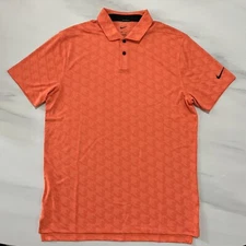 Nike Dri-Fit Golf Vapor Polo Shirt Orange Herringbone DA2974-842 Men’s Size M