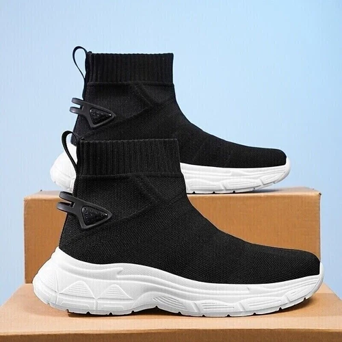 High Top Freizeitschuhe Damen Herren Sneaker Outdoor Sockenschuh Mesh Slipper - Bild 15 von 30