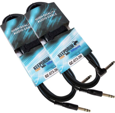 keepdrum GC-073 3m Stereo-Audiokabel 6.3mm Klinke 2 Stück