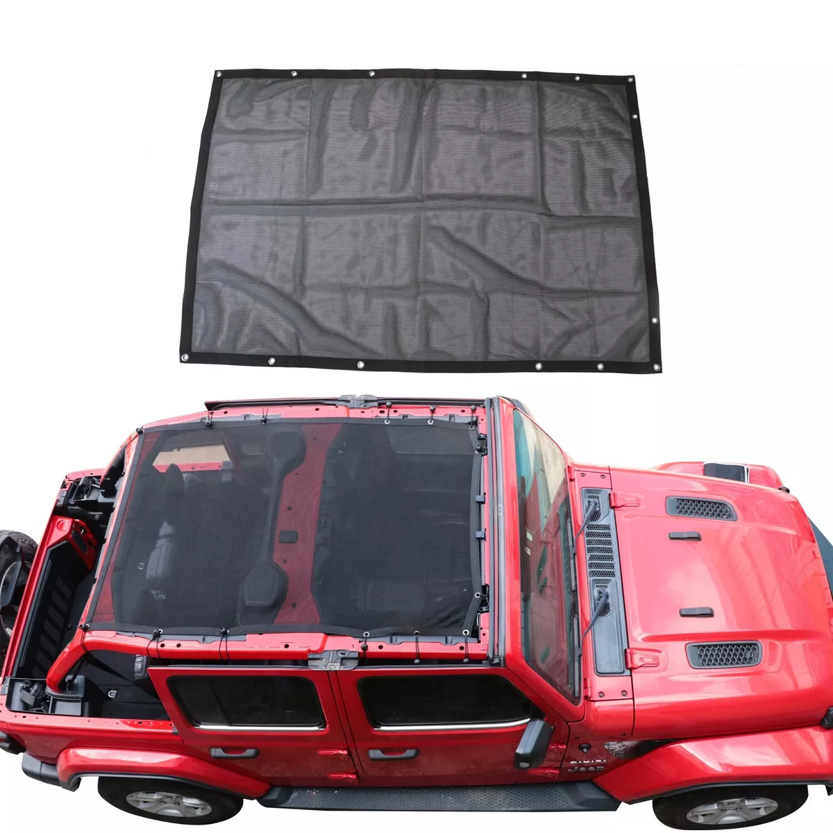 for 2018 23 Jeep Wrangler JL JLU Roof Mesh Sunshade Top Cover Anti