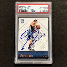 2015-16 Panini Excalibur #188 Tyus Jones Signed Card AUTO PSA Slabbed RC Minneso