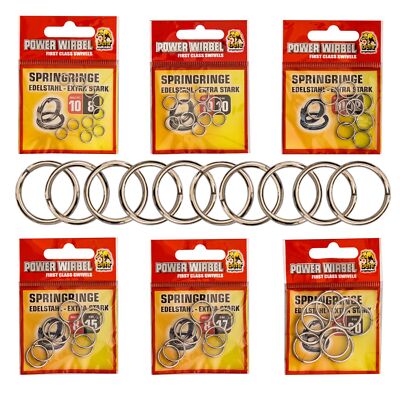 Sprengringe 8 - 20 mm Edelstahl Springringe Meeresangeln Norwegen Pilker Angeln
