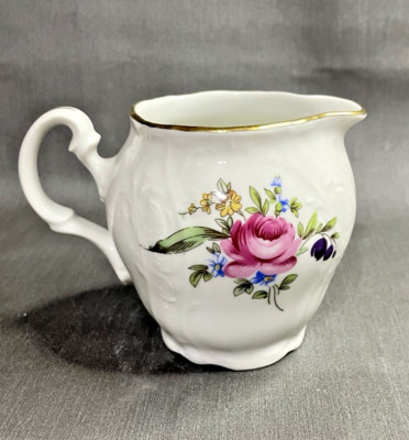 Vintage Thun Bernadotte Porcelain ''Sonata'' Creamer Pink Rose Floral