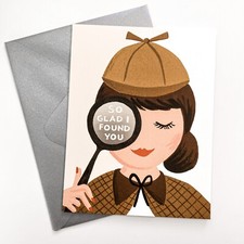 RIFLE PAPER CO. Greeting Card  Envelope - "SO GLAD I FOUND YOU" Silver Blank A2