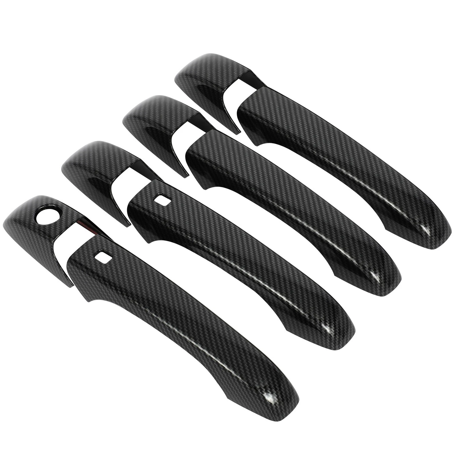 8X Carbon Fiber Smart Keyhole Door Handle Covers For 2011-21 Jeep Grand Cherokee