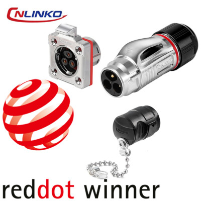 CNLINKO M20 3-Pin Metallischer Wasserdichter Industrie-Steckverbinder 20A / 500V