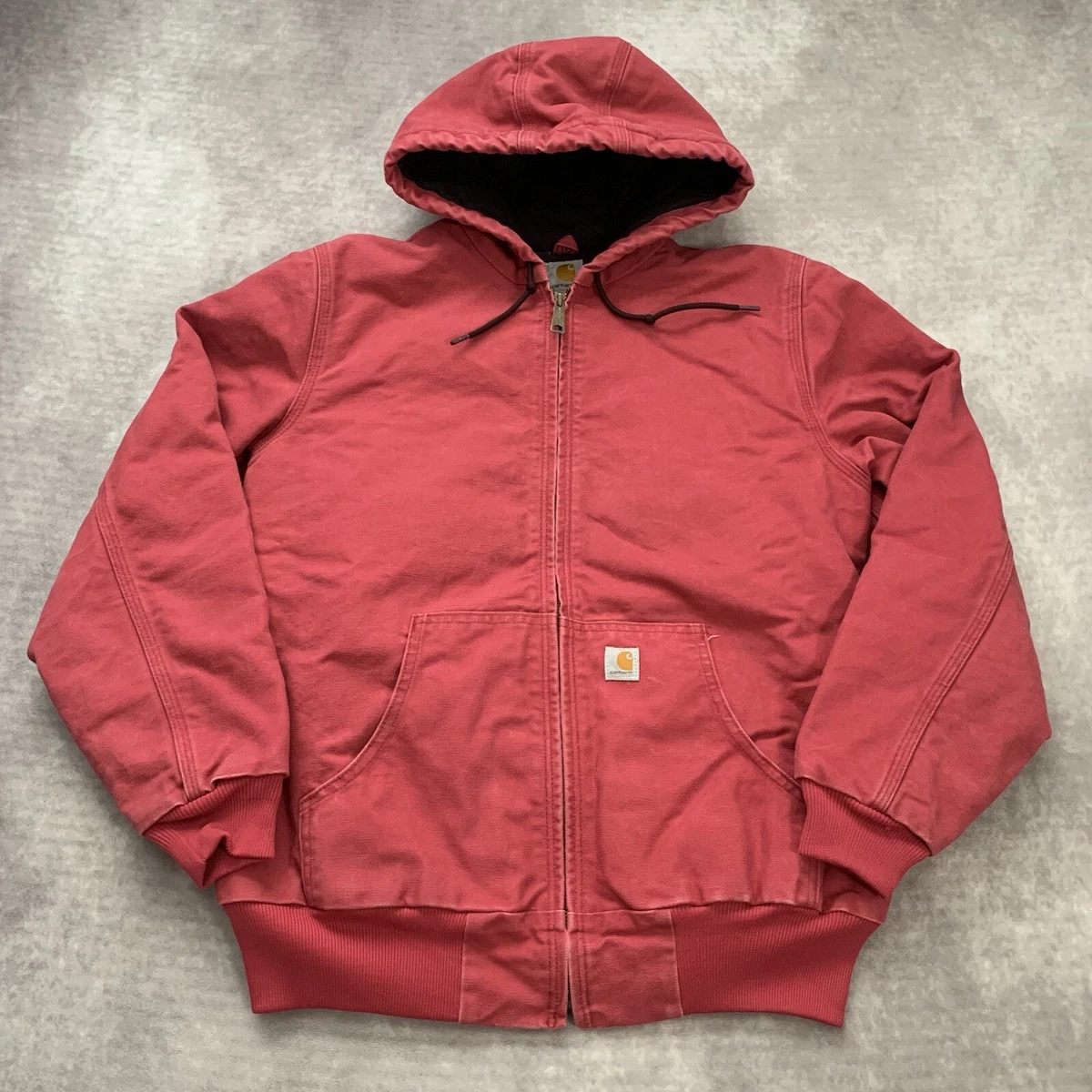 Red carhartt zip up best sale hoodie