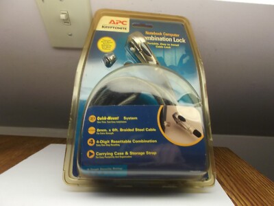 NEW SEALED APC KRYPTONITE NOTEBOOK COMPUTER COMBINATION CABLE LOCK | eBay