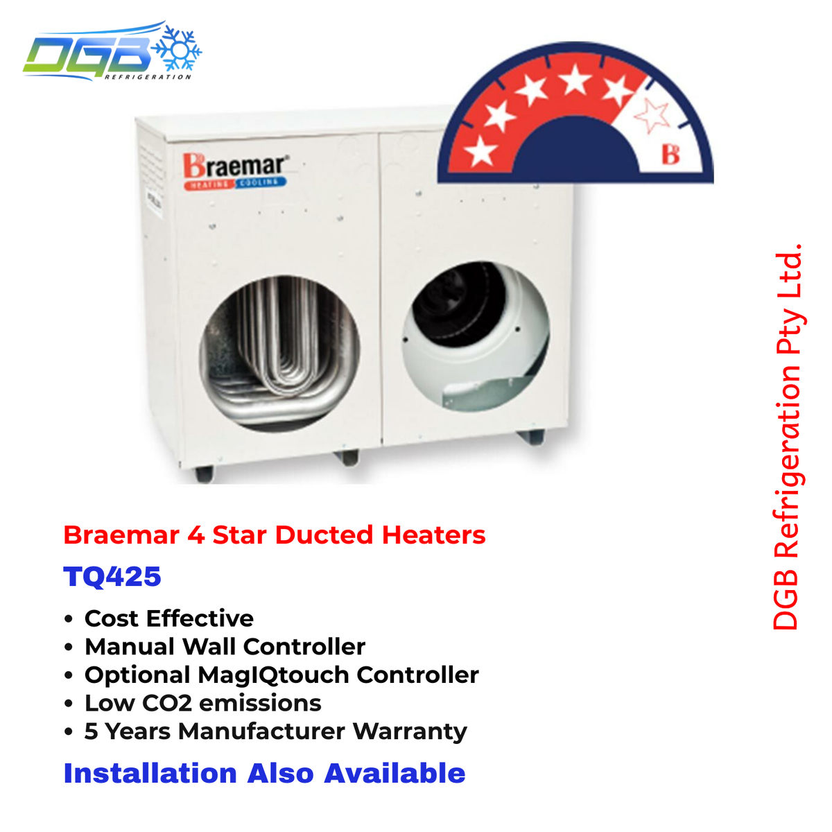 Braemar Star TQ425 23kW Internal/External Ducted Gas Heater