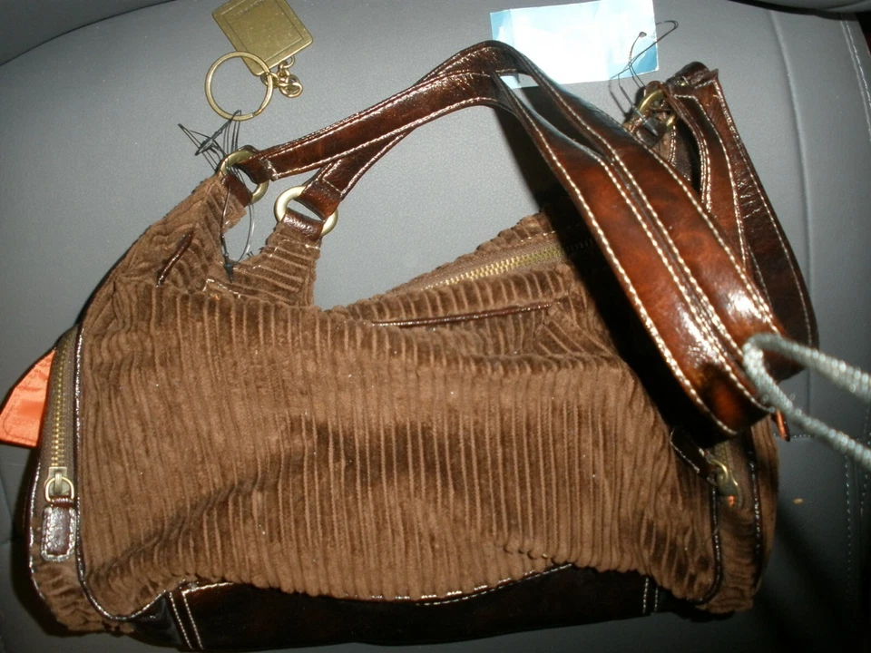 НОВАЯ коричневая вельветовая женская сумочка Nine West сумочка с угловыми карманами (P5) - Изображение 3 из 4