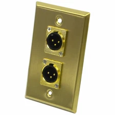Seismic Audio - Gold Stainless Steel Wall Plate - Dual XLR Male Connectors