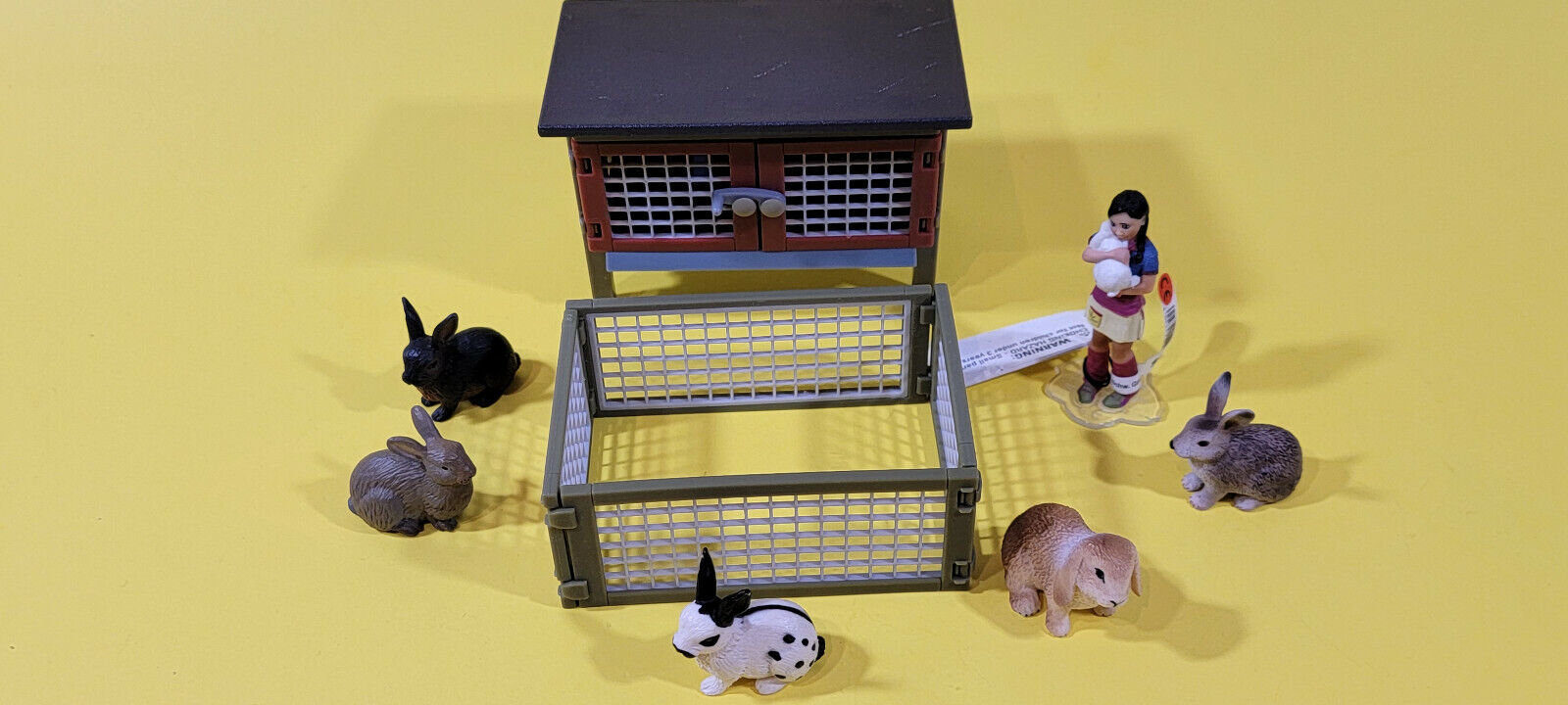 超美品再入荷品質至上 Schleich 最大80％オフ！ Farm Rabbit Hutch Animal Set With Girl Figure Bunnies
