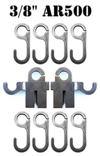 3/8” AR500 Steel Shooting Target T-Post Pipe Stand 1" Pipe - 2 Mounts / 8 Hooks