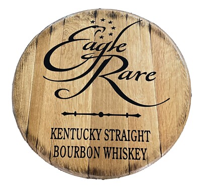 Bar Decor Buffalo Trace (EAGLE RARE) Kentucky Bourbon Whiskey Barrel Lid wood