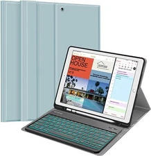 For iPad Pro 12.9 2nd Gen 2017 TPU Case Stand Cover w 7 Color Backlit Keyboard