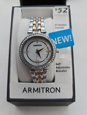 Armitron Women's Two-Tone Analog Watch with Crystal Accents 75/5803PMTRWM