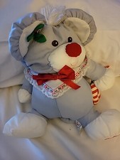 Vintage 1987 Fisher Price Puffalump Christmas Mouse Plush Stuffed Animal