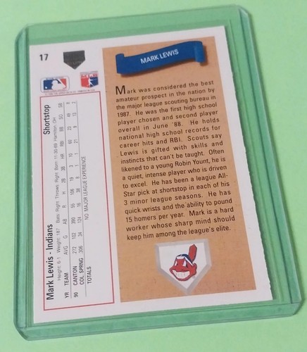 Mark Lewis 1991 Upper Deck Star Rookie #17 Indians MLB Card RC - Bild 2 von 2