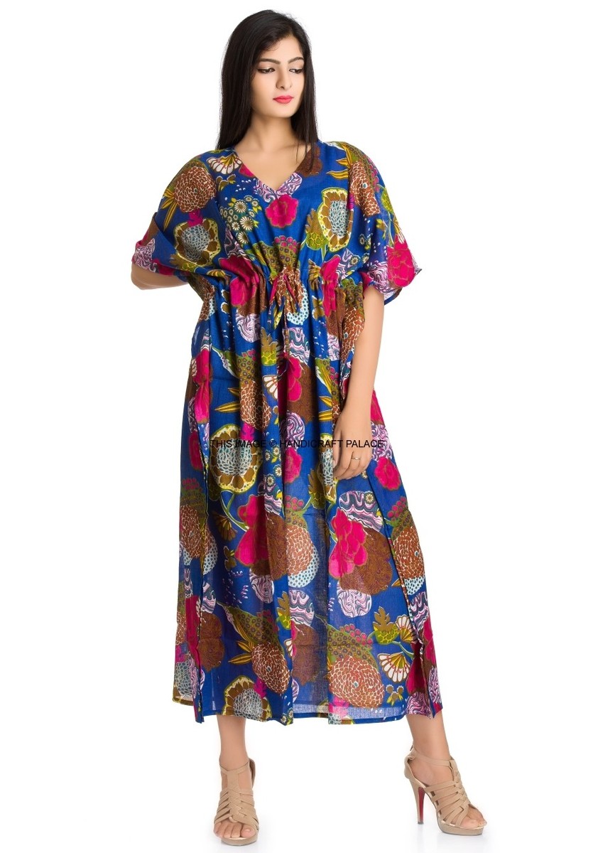 Caftano Lungo Donna Abito Boho Hippy - Stampa Elefanti, Taglia Unica, Maniche Corte, Con Perline Caftani Donna Caftano Lungo Donna Abito Boho Hippy - Stampa Elefanti, Taglia Unica, Maniche Corte, Con Perline Caftani Donna